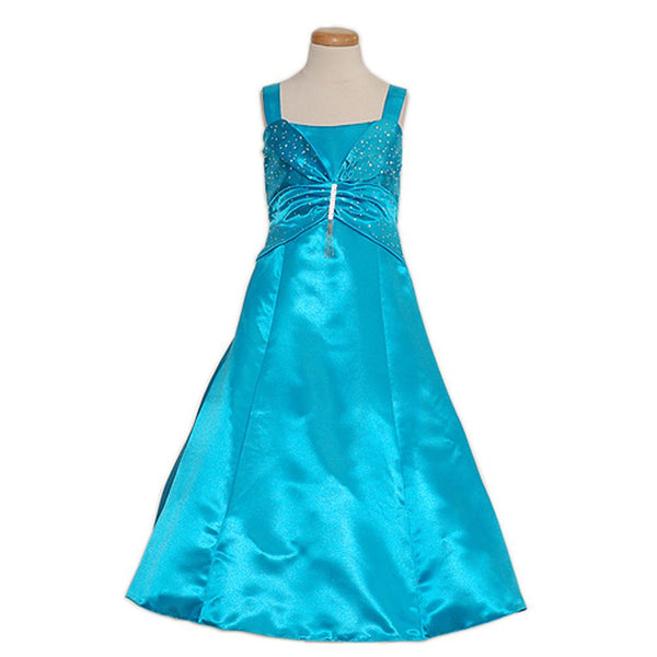 Rain Kids Blue Sleeveless Rhinestone Pageant Dress Little Girls 2T-14 - SophiasStyle.com